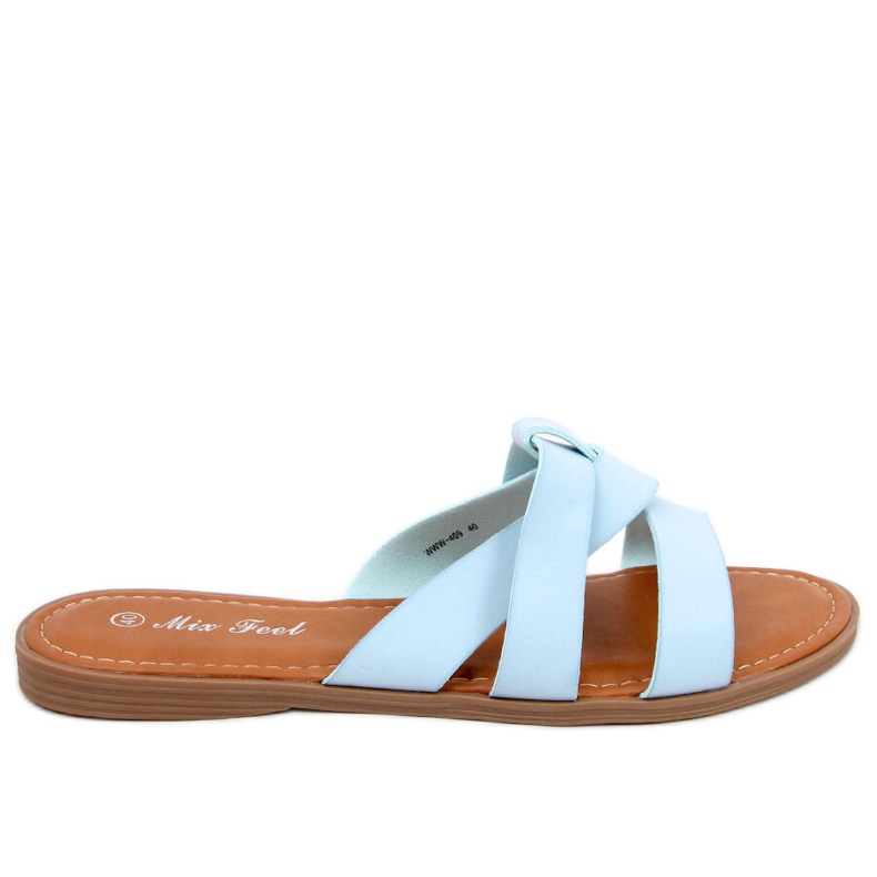 Chinelos cruzados femininos Poppy Blue azul