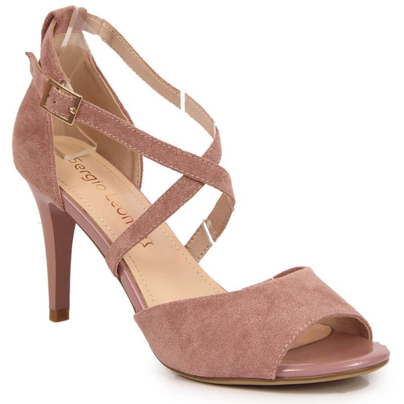 Sandália rosa de salto alto W Sergio Leone