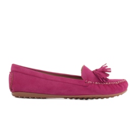 Marco Shoes Mocassim de camurça roxa bailarina 1979P-770-1 tolet rosa
