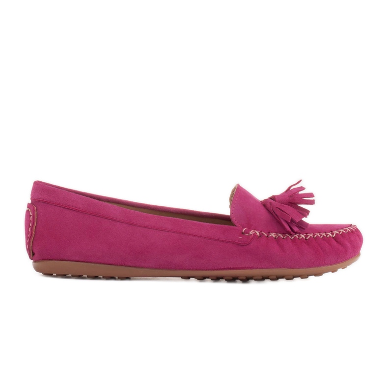 Marco Shoes Mocassim de camurça roxa bailarina 1979P-770-1 tolet rosa