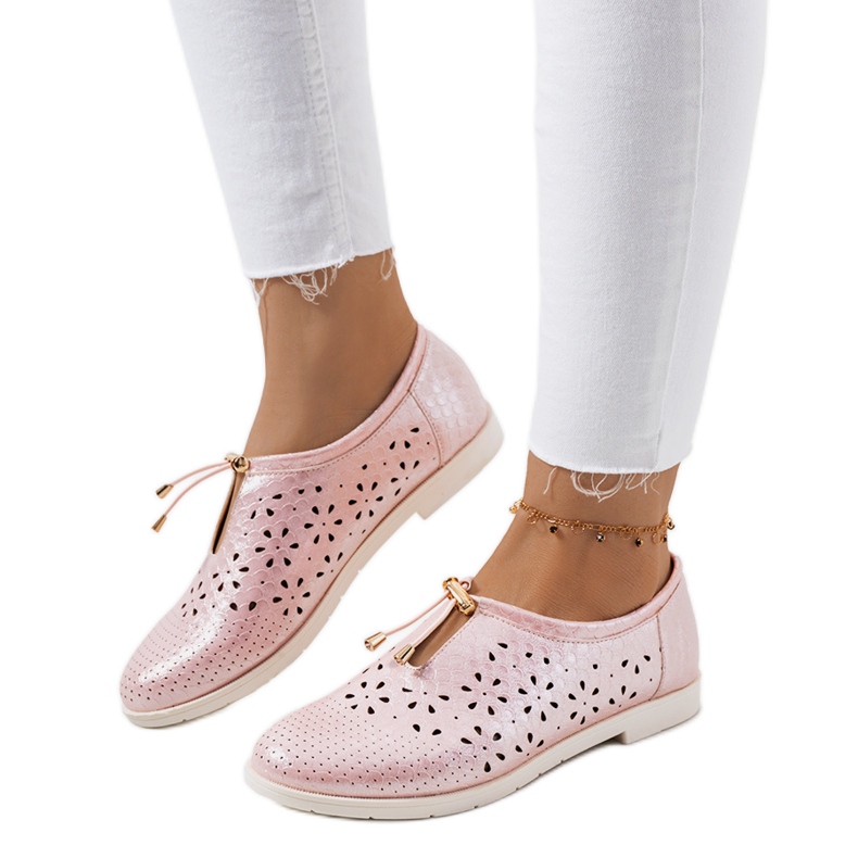 Sapato vazado rosa Holm