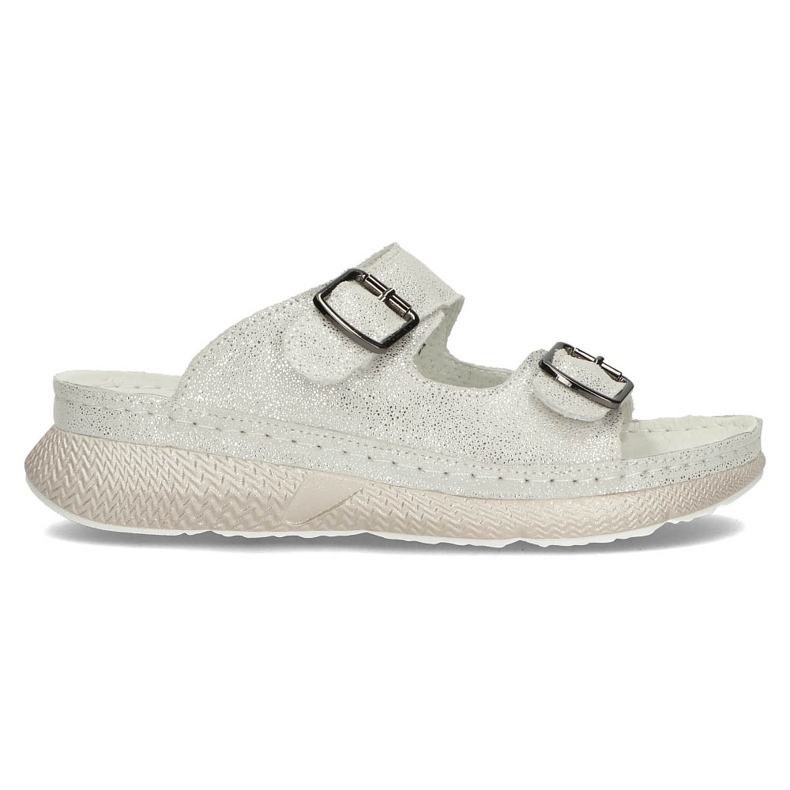 Chinelos de couro Filippo DK3516 / 22 Si prata