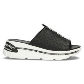 Chinelos de couro Filippo DK3679 / 22 Bk preto