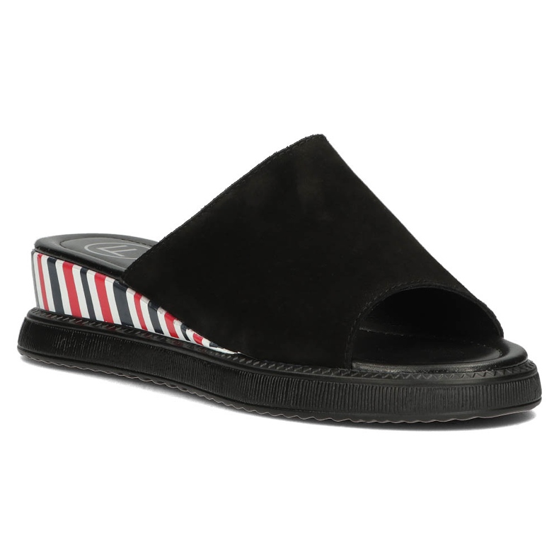 Chinelos de couro Filippo DK3615 / 22 Bk preto