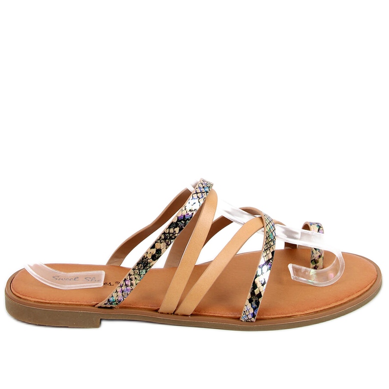 Chinelos femininos Nigella Bege multicolorido