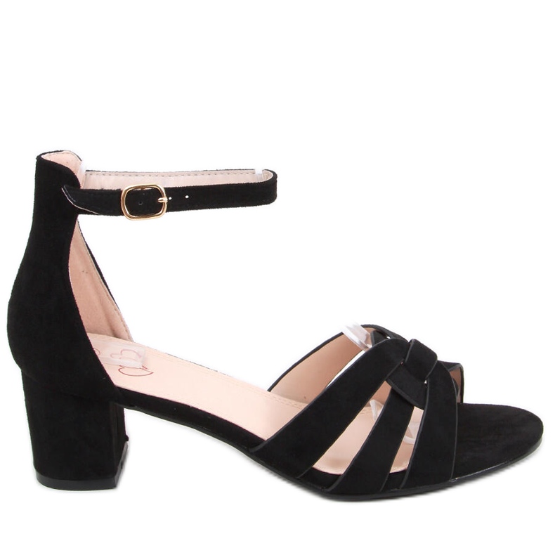 Sandália com salto preto Avium