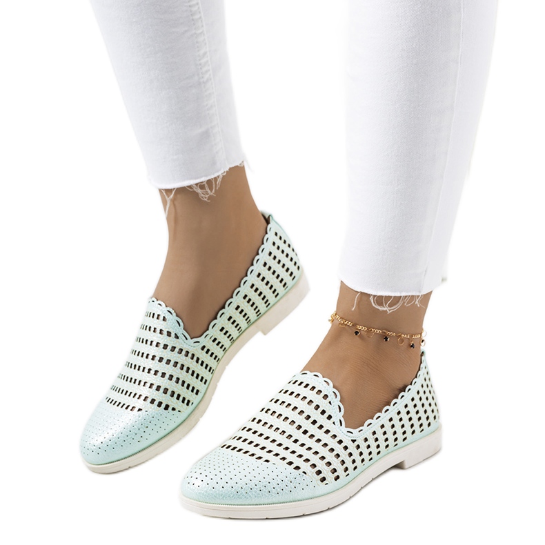 Mocassins femininos a céu aberto Naja verde