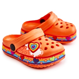 Chinelos infantis Crocs Espuma Laranja Charie