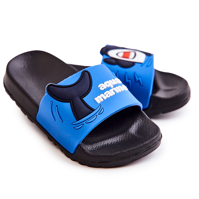Chinelos azuis escuros para crianças claros preto azul