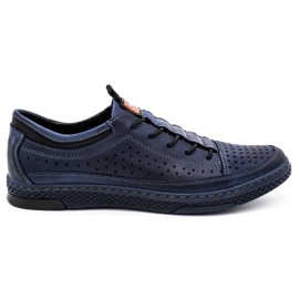 Polbut Sapatos de couro masculino para o verão K22 azul marinho