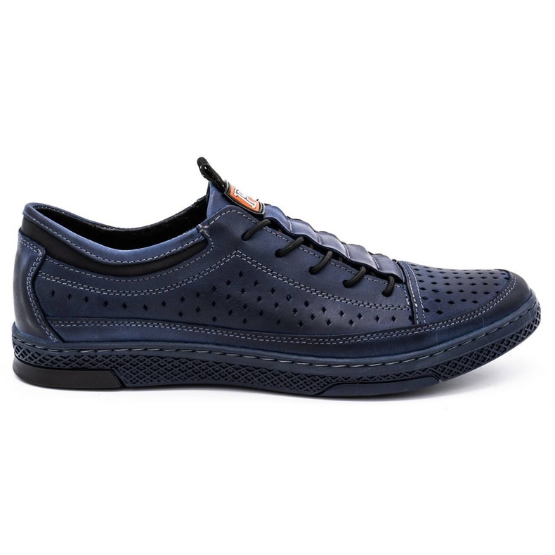 Polbut Sapatos de couro masculino para o verão K22 azul marinho