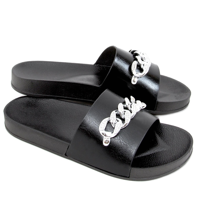 Chinelos Tília Preto com corrente Chinelos Tília Preto com corrente