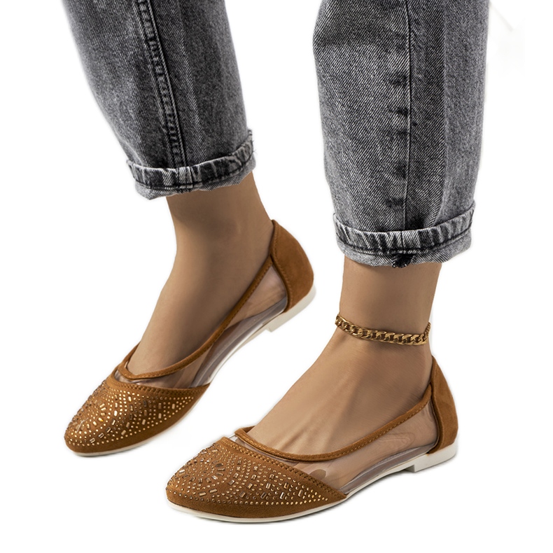 Bailarinas Malene marrom semitransparente castanho