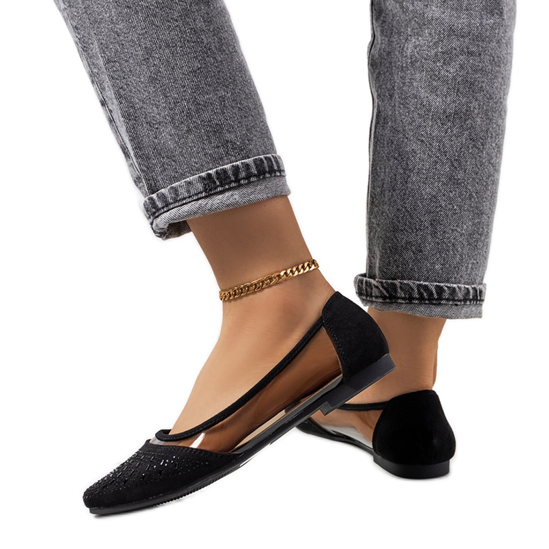 Bailarinas Malene pretas semitransparentes preto