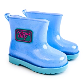 Botas de chuva azul para crianças brocado