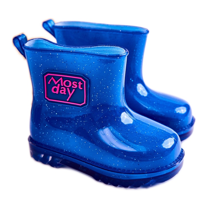 Botas de chuva marinha infantil brocado azul
