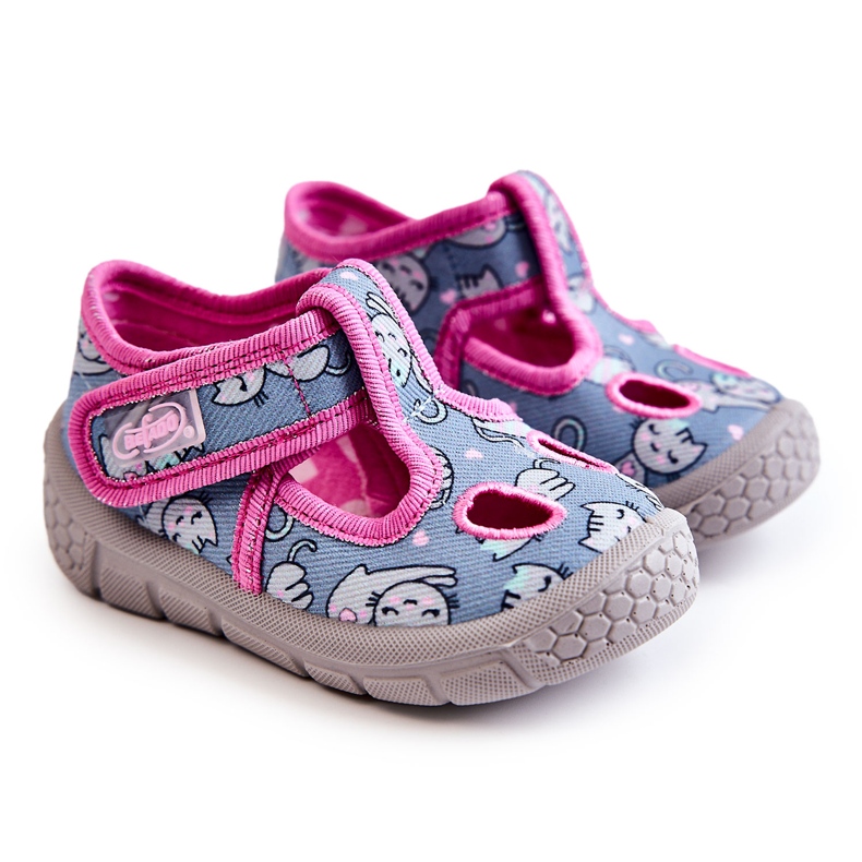 BEFADO S.A. Sapatos Chinelos Befado Gatos 533P014 Azul-Rosa