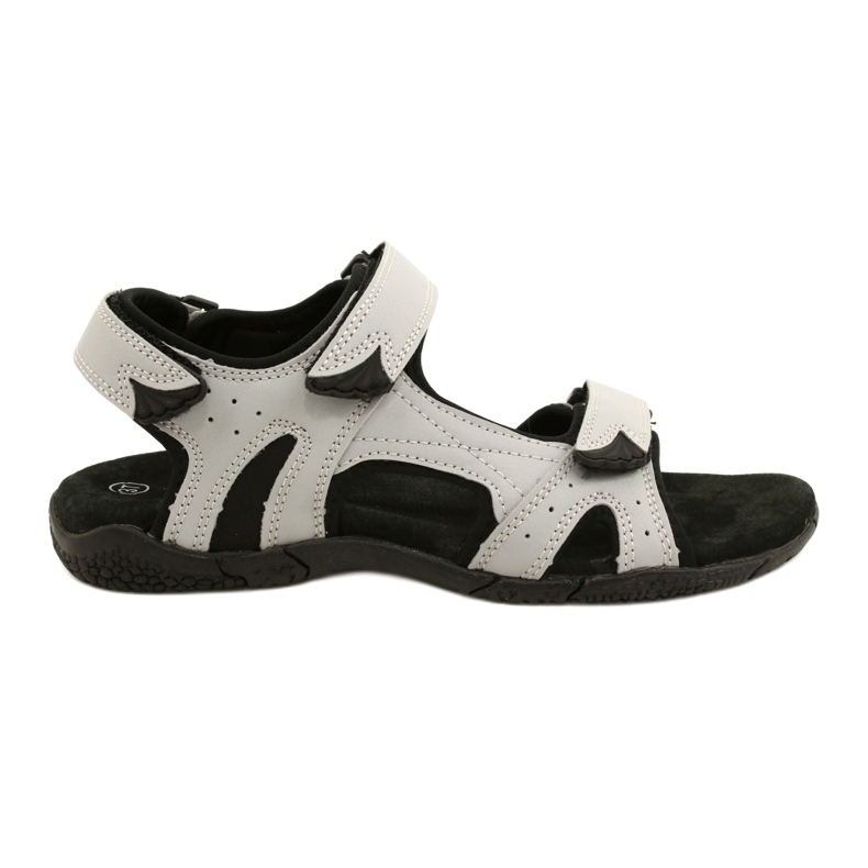 Sandálias American Club HL53 / 22 com aplicação de couro LT.Grey cinza