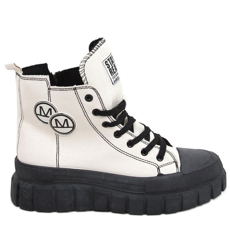 Kaya Tênis cano alto BEIGE / PRETO bege