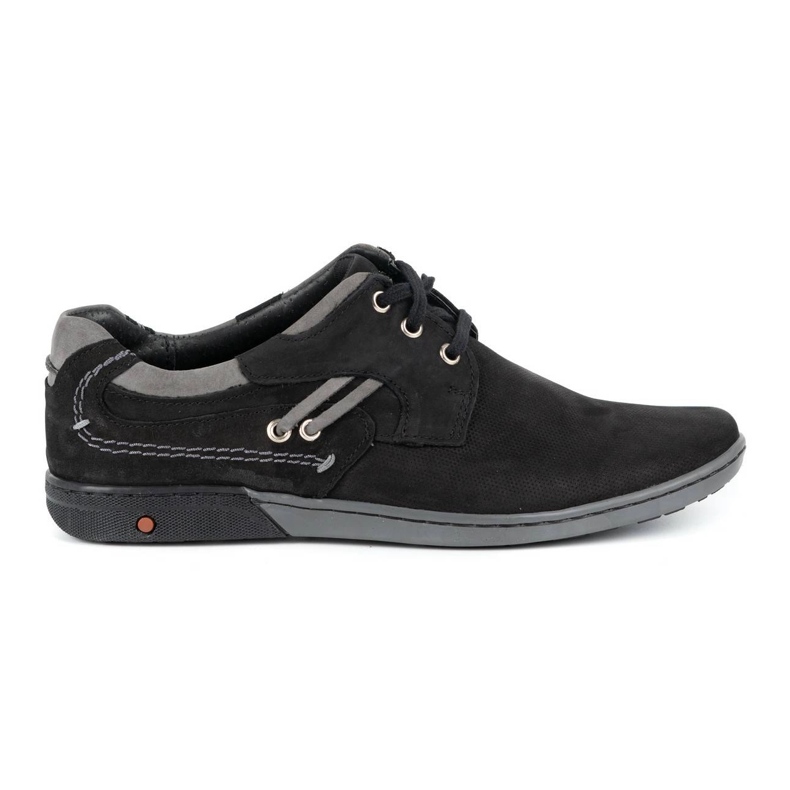 KOMODO Sapatos casuais de couro masculino 861L preto