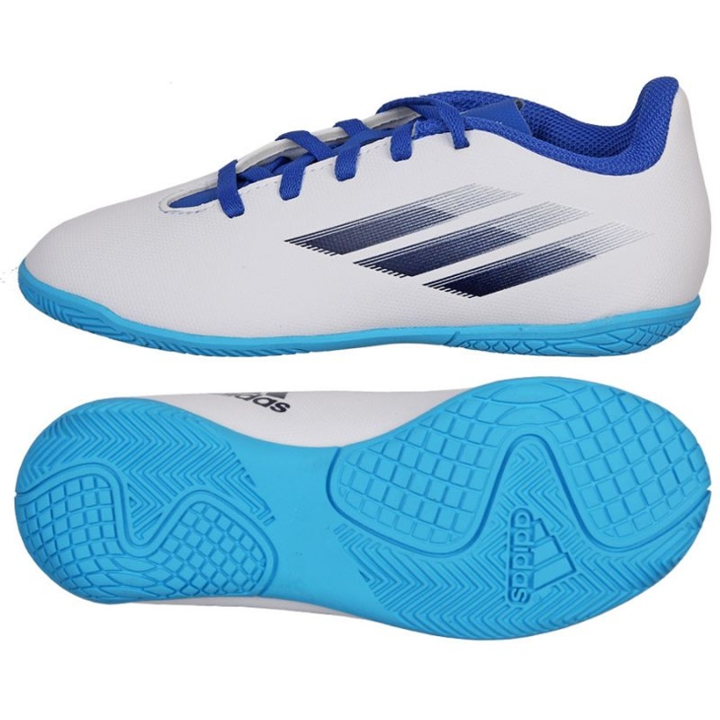 Chuteiras de futebol Adidas X Speedflow.4 In Jr GW7527 branco branco Chuteiras de futebol Adidas X Speedflow.4 In Jr GW7527 branco branco