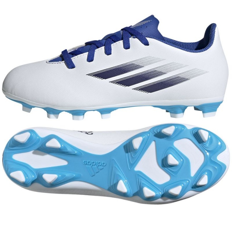 Chuteira Adidas X Speedflow.4 FxG Jr GW7519 multicolorido branco