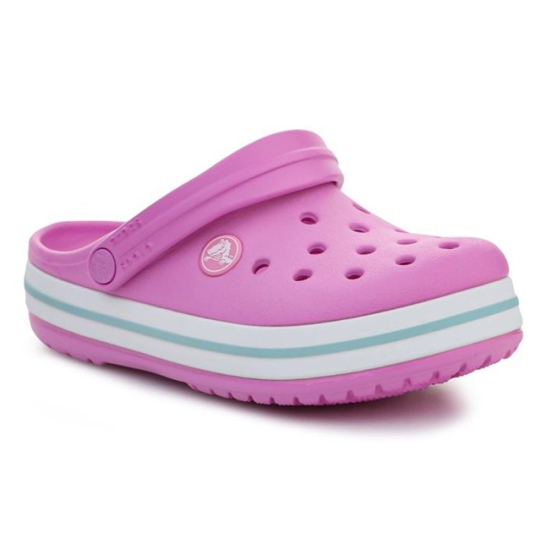 Tamanco infantil Crocs Crocband 207006-6SW rosa rosas e roxos