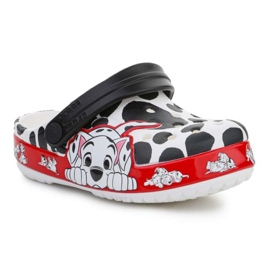 Tamanco infantil Crocs Fl 101 Dálmatas T 207485-100 branco preto vermelho