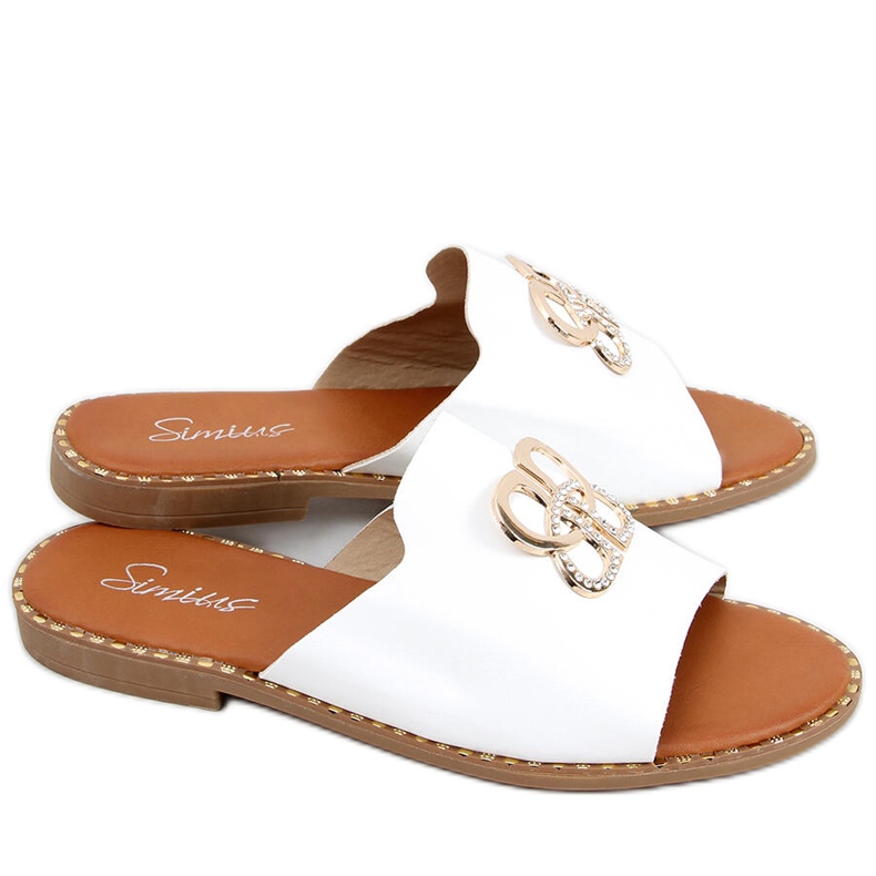 Chinelos de mulher Inday White branco