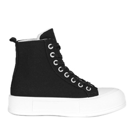 Tênis preto em uma sola alta Natasha Tênis preto em uma sola alta Natasha