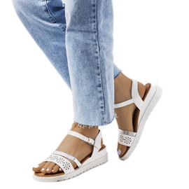 Sandálias brancas de mulher Cubbine branco prata