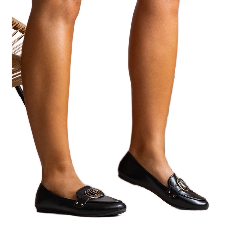 Mocassins para mulheres negras da Eleena preto