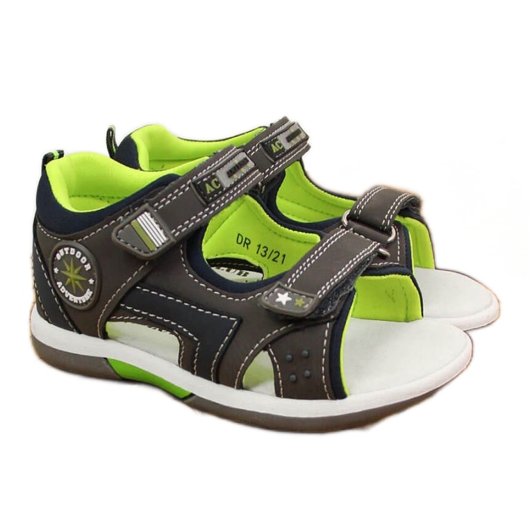Sandálias de velcro cinza American Club W AM825B