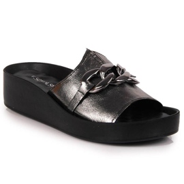 Chinelos de couro com corrente T.Sokolski W SCA161 prata