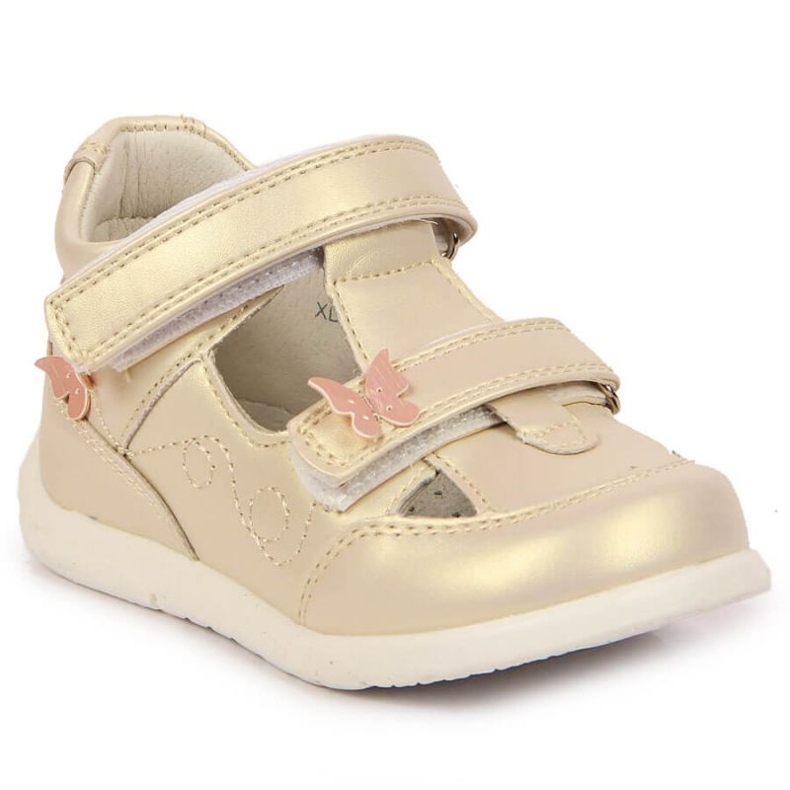 Sapatos abertos de velcro American Club Jr AM892A ouro dourado