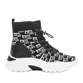 Sapatilhas pretas de mulher Erma branco preto