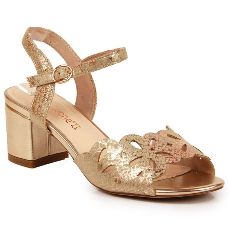 Sandálias no poste de Sergio Leone W SK371 ouro dourado