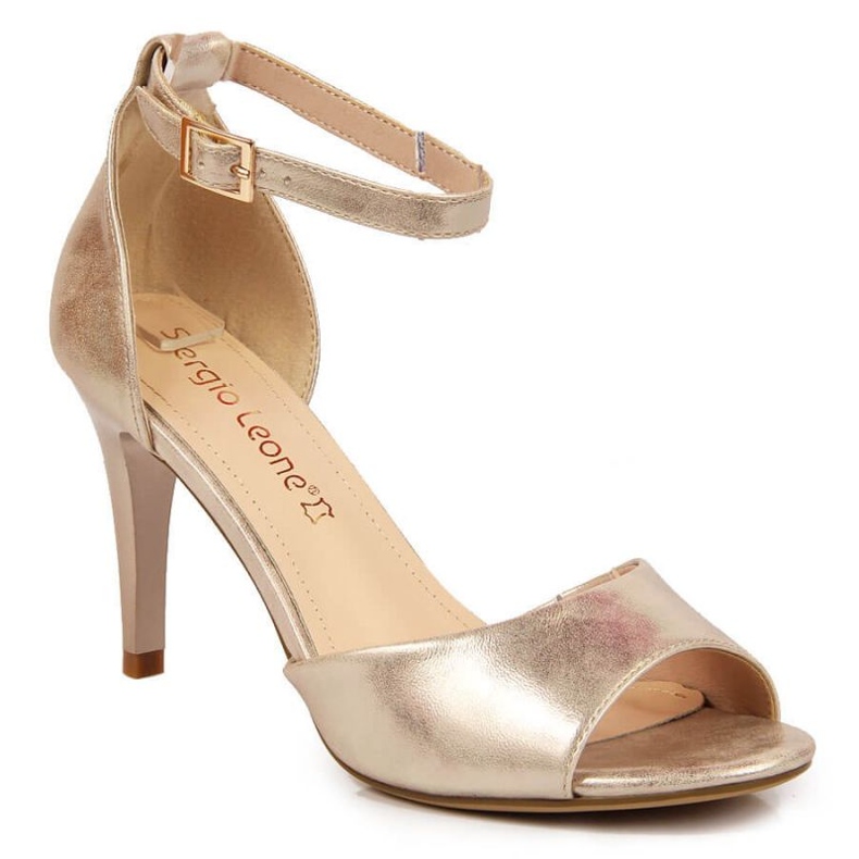 Sandálias de salto alto Sergio Leone W SK374A ouro dourado