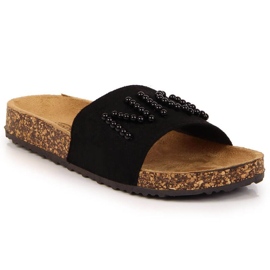 Chinelos com pérolas eVento W EVE356A preto Chinelos com pérolas eVento W EVE356A preto