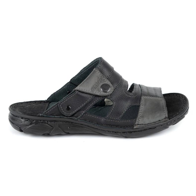 Olivier Chinelos de couro masculino 460MP preto