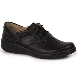 Sapatos femininos confortáveis ​​de couro preto Helios 715