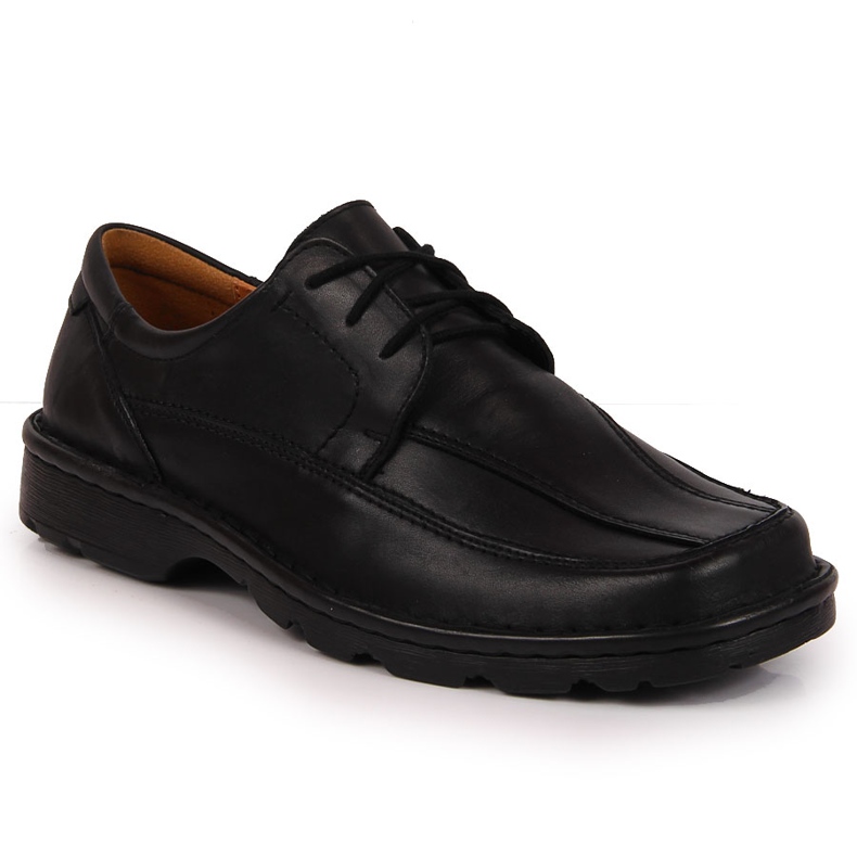 Sapatos de couro preto para homem Łukbut 947 Sapatos de couro preto para homem Łukbut 947