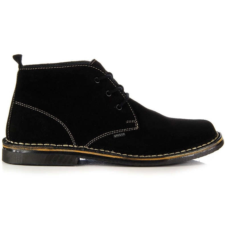 Botas de couro pretas para homens Gregor preto