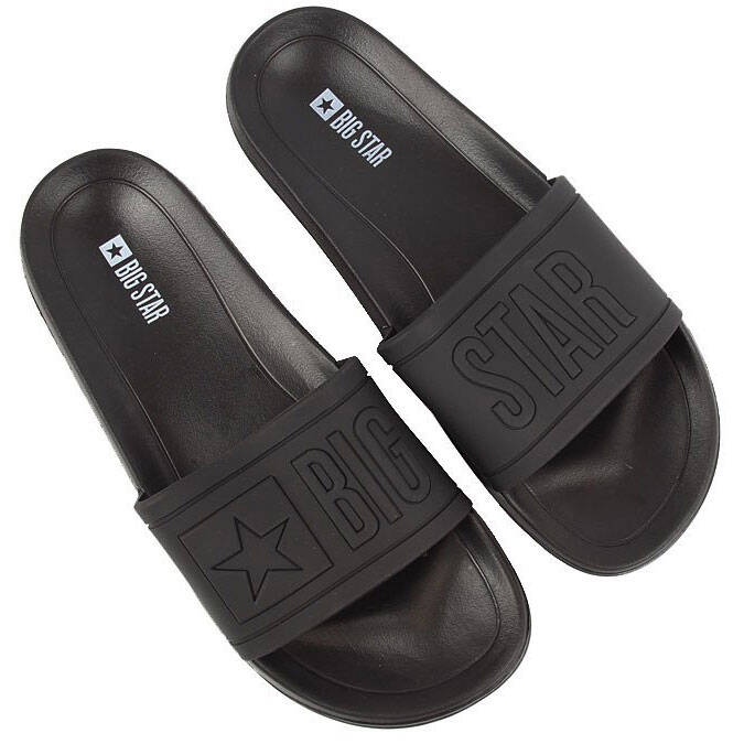 Chinelos de praia de borracha preta para homem Big Star DD174690 preto