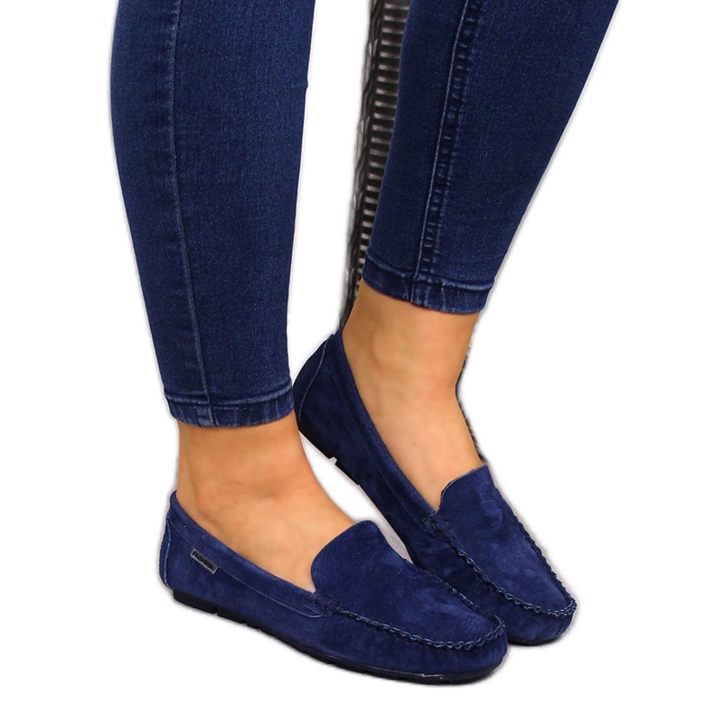 Mocassins femininos Vinceza azul marinho