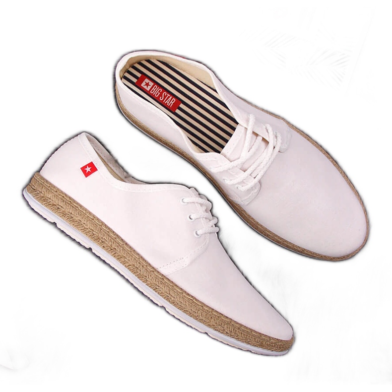 Sapatilhas alpargatas brancas de mulher Big Star FF276043 branco