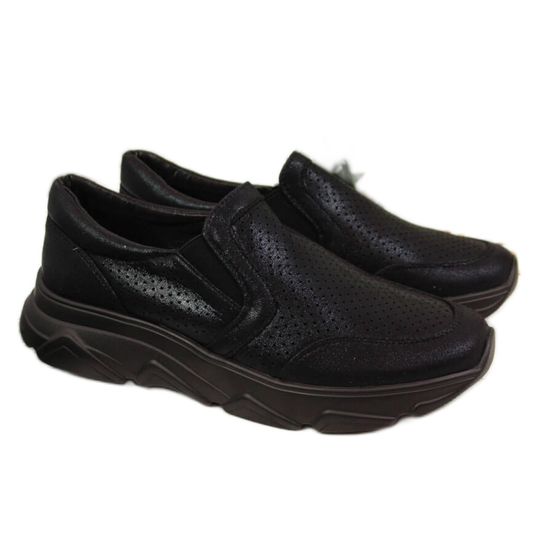 Tênis esportivo feminino, slip-on, preto Jezzi