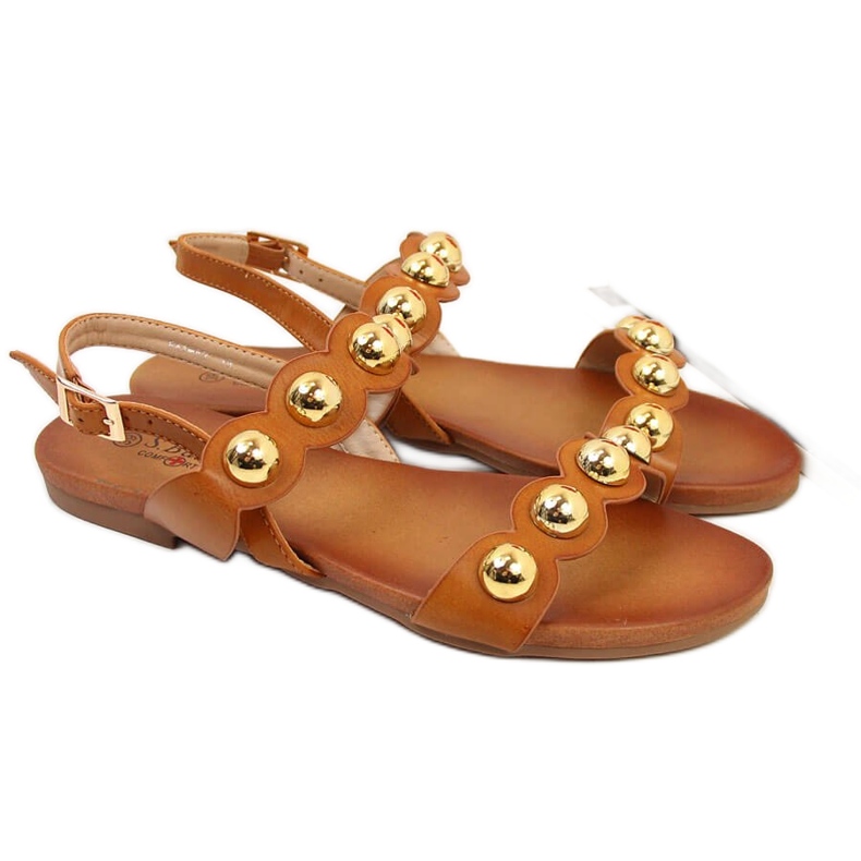 S.Barski Sandálias rasas para mulheres camelo S. Barski castanho