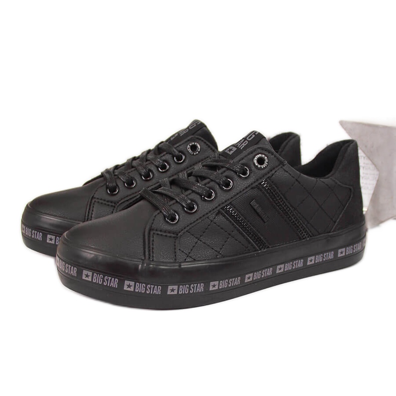 Tênis cano baixo preto Big Star II274070 de mulher preta