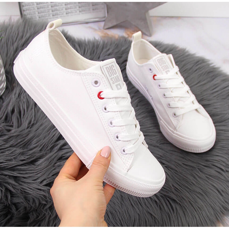 Tênis cano baixo de tecido branco Big Star JJ274001